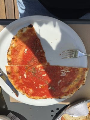 Pizza marinara (started eating before I remembered to take a photo!)  at Bernabò in Bergamo