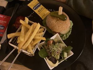 Green Mountain Burger (without the Mayonnaise)   at Ritter in Kandersteg