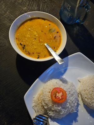 Dhal and String Hoppers at The Garlic Restaurant Udawalawe in Udawalawe
