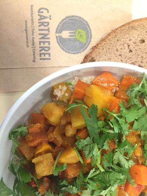 Delicious vegan veggie bowl! at Gartnerei - Stockerstrasse in Zurich