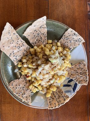 Fried tofu and mushroom   at Tree Vegan Kitchen in Sapa