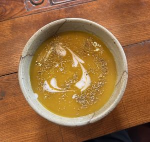 Pumpkin soup  at Tree Vegan Kitchen in Sapa