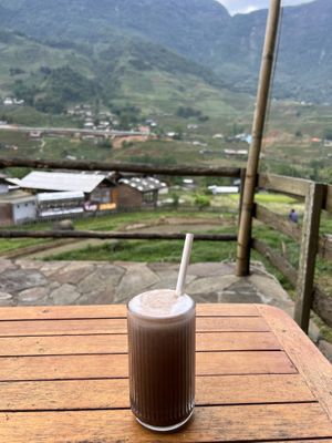 iced cacao lattee  at Tree Vegan Kitchen in Sapa