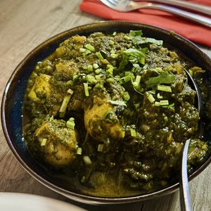 Saag aloo vegan - make sure to ask for vegan  #Veganuary at Bukharaa - Street Zaika in Stockport