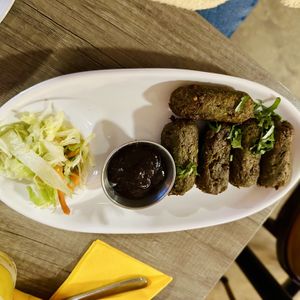Harabhara Kebab - ask to swap yoghurt for tamarind to make vegan #Veganuary at Bukharaa - Street Zaika in Stockport