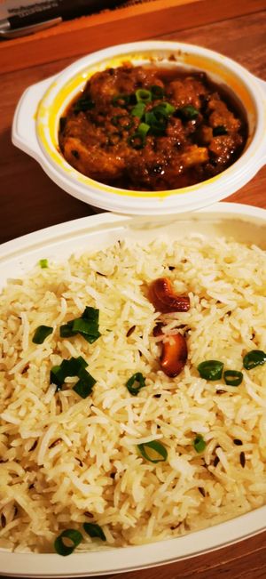 Alo goobi and jeera rice at Sanam Curry House in Gotemba