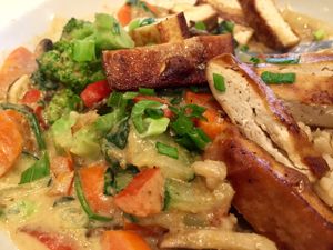 Panang curry with Tofu at Gathering Cafe in Summerville