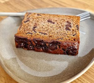 Indulge in the heavenly combination of ripe bananas and rich dark chocolate with our Heavenly banana and chocolate cake slices.  at Heavenly Vegan Coffi in Barry