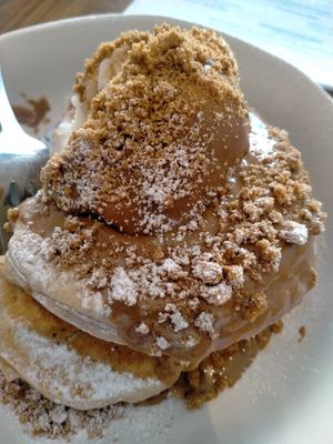 Biscoff pancakes at Heavenly Vegan Coffi in Barry