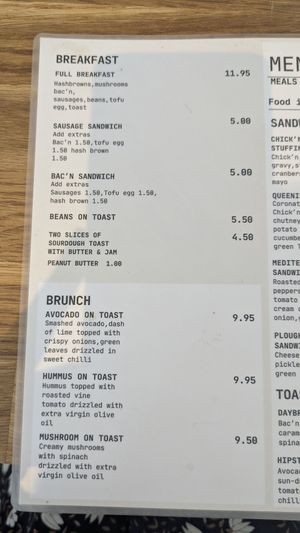 Menu at Heavenly Vegan Coffi in Barry