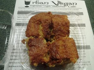BEST CORNBREAD EVER!!!!!!!!!! at Urban Vegan Cafe in Hilton Head Island