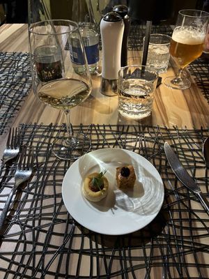 Vegan amuse-bouche  at Harfa in Ljubljana