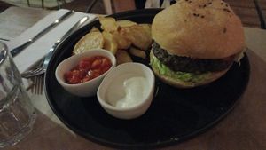 Burger at Beco do Sol Cafè Restaurant in Barao De Sao Joao