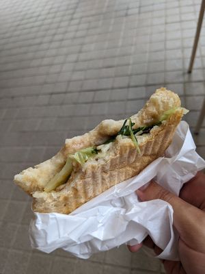Mushroom cream panini at Down to Plant - Roppongi Hills   in Tokyo