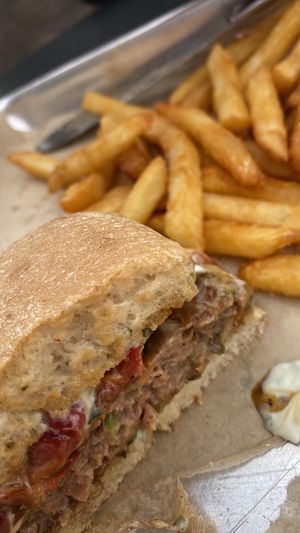 Mountainside with fries    at The Cutting Board in Pueblo