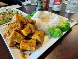 Orange tofu  at Thanh Luong Vegetarian in Minnetonka