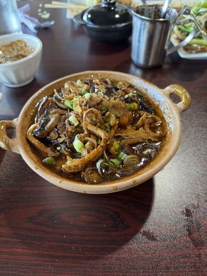 braised 🍆 with 🍄  at Thanh Luong Vegetarian in Minnetonka