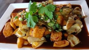 Preserved mustard greens ($17.50). Pretty good. at Thanh Luong Vegetarian in Minnetonka