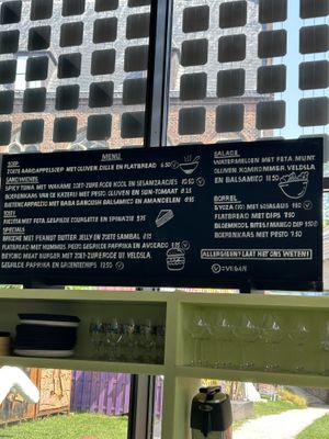 menu  at Museumcafé Centraal in Utrecht
