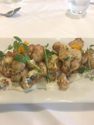 Cauliflower & herbs with lemon caper aioli at The Refectory Cafe in Durham