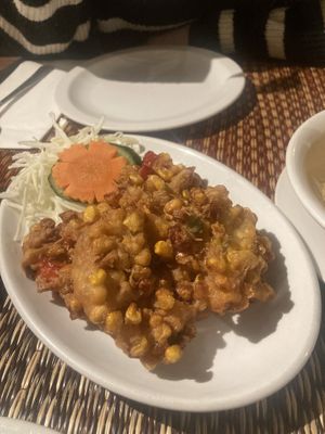 Corn cakes  at B.C Thai Restaurant in Bicester
