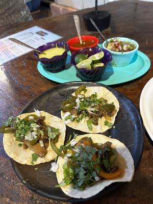 Vegetarian tacos   at La Ola in Brisas De Zicatela