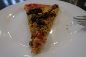 Olive Pizza at Semente de Girassol in Curitiba