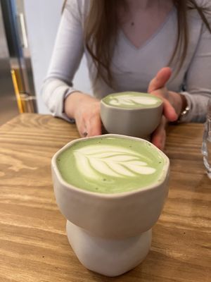 Matcha latte   at Helen's Book in Paris