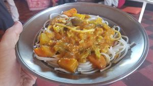 vegan pasta at Santuario del Yoga in Cartagena