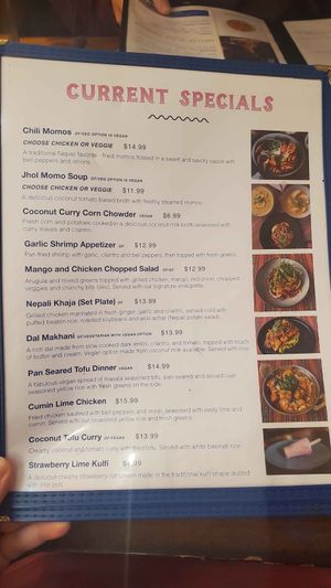 Menu at Everest Sherpa Restaurant in Ann Arbor