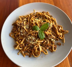 The best vegan Bolognese! at Hungry Veggies in Moalboal