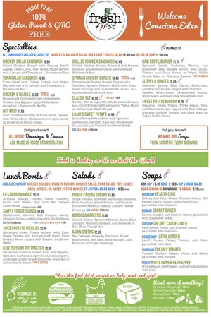 Lunch menu at Fresh First - Maybe closed in Fort Lauderdale