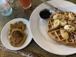 Vegan waffle and veggie patties 😍 at Fresh First - Maybe closed in Fort Lauderdale