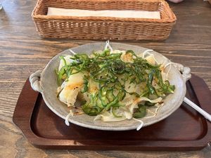 “The cheese” minus all animal products  at Bon's Home in Utoro