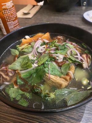 Vegan tofu and mushroom pho   at An Di - Vietnamese Bar and Restaurant  in Docklands
