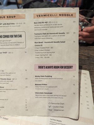 Menu at An Di - Vietnamese Bar and Restaurant  in Docklands