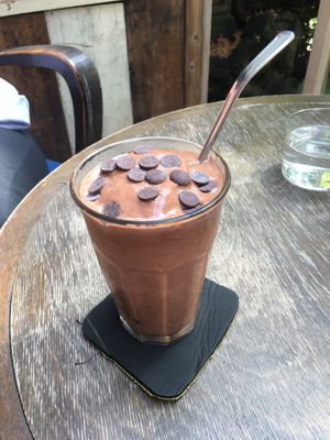 chocolate banana smoothie  at Beach Muffin in Zushi
