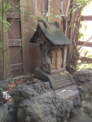 Small shrine out the back window. at Beach Muffin in Zushi