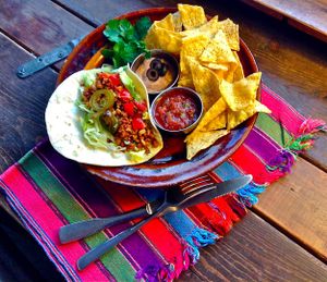 super popular taco plate, summer only at Beach Muffin in Zushi
