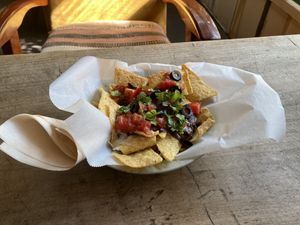 Nachos with Vegan cheese   at Beach Muffin in Zushi