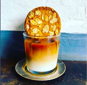 vegan almond crisp, perfect for dipping on hot days at Beach Muffin in Zushi