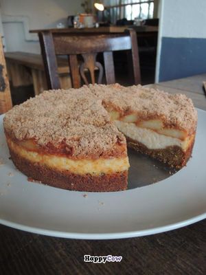 this is a apple tofu cheese cake, I got the first piece that morning...excellent at Beach Muffin in Zushi