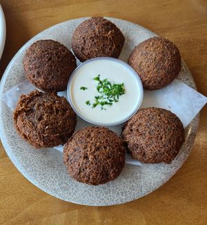 Falafels & tahini at AlTayeb Restaurant in Dearborn