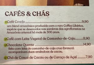 Menu  at ASA Açaí - Ipanema in Rio De Janeiro