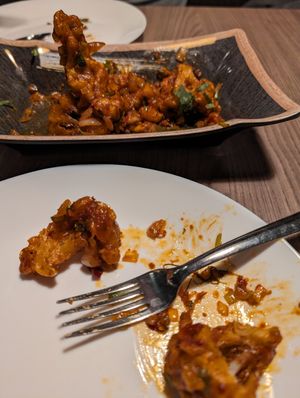 Gobi Manchurian perfectly spiced cauliflower at Annalakshmi in Hamilton