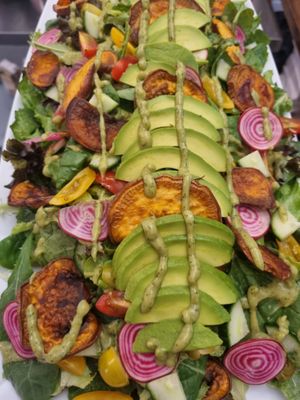 Vegan Avocado & sweet potato salad at Vedic Vegetarian in Nimbin