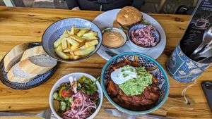 Chilli and Beyond burger at The Botanical Kitchen in Bowness-on-windermere