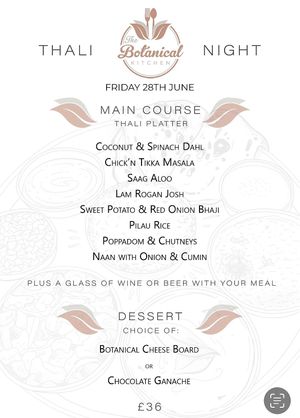 Did you join us for Thali Night? We will be offering another Thali night in the near future. at The Botanical Kitchen in Bowness-on-windermere