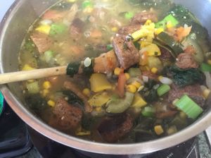 BLACK PEPPER STEAK VEGGIE SOUP at Vegan Take Out Plus in Tampa