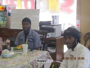 BJ-J and Jessi stopped by for an all fruit smoothie and conversation!  at Vegan Take Out Plus in Tampa